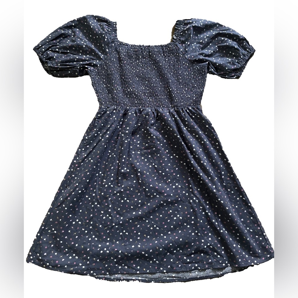 Cat & Jack Girl's Dress Square Neck Short Puff Sleeve Violet Floral